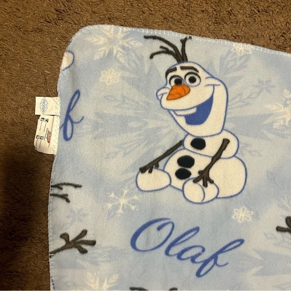 Disney Frozen Olaf Blanket Blue Kids Fleece Throw Snowman Blue